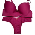 CONJUNTO LINGERIE COM BOJO NA COR VINHO TAMANHO GG