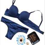 CONJUNTO DE LINGERIE AZUL MARINHO TAMANHO GG COM BOJO
