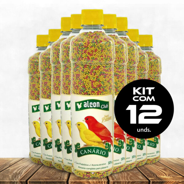 Kit 12 Garrafas Ração Alcon Club Canários 325g