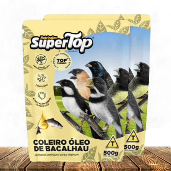 KIT 2 UNIDADE Super Top Coleiro Óleo De Bacalhau 500G