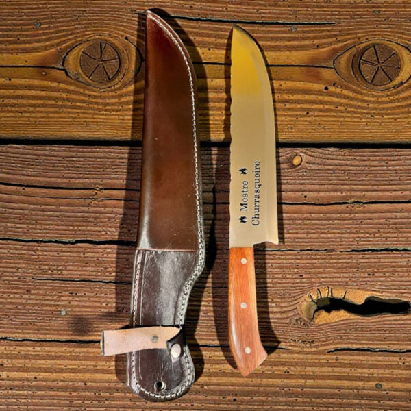 Faca Artesanal Aço Inox Bainha Country MESTRE CHURRASQUEIRO