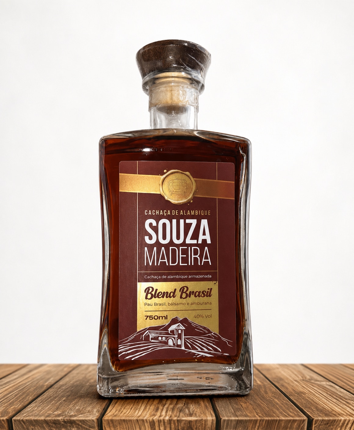BASE PRODUTOS 2026 – SITE NOVO – 01a Cachaça Souza Madeira Luxo - Blend Brasil 750ml - Imagem 1